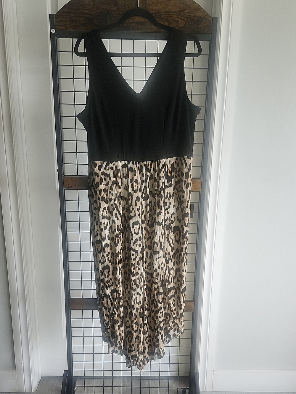 cleo Black Bodice Leopard-Print Wide Leg Jumpsuit